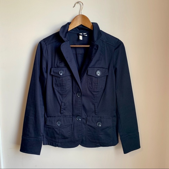 St. John’s Bay Navy Utility Cargo Jacket Blazer - Picture 3 of 15